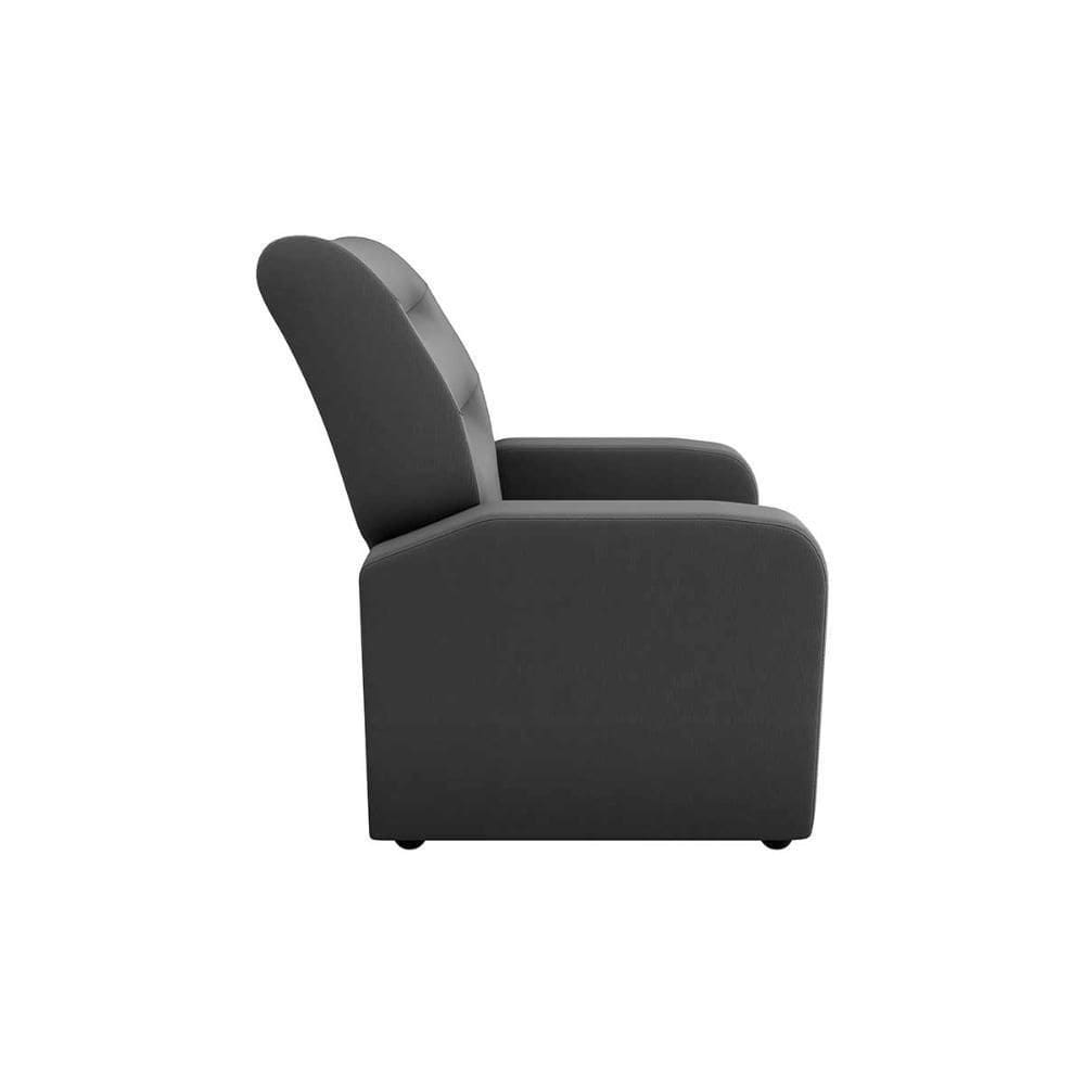 Poltrona Do Papai Reclinável Classic Matrix Suede Cinza