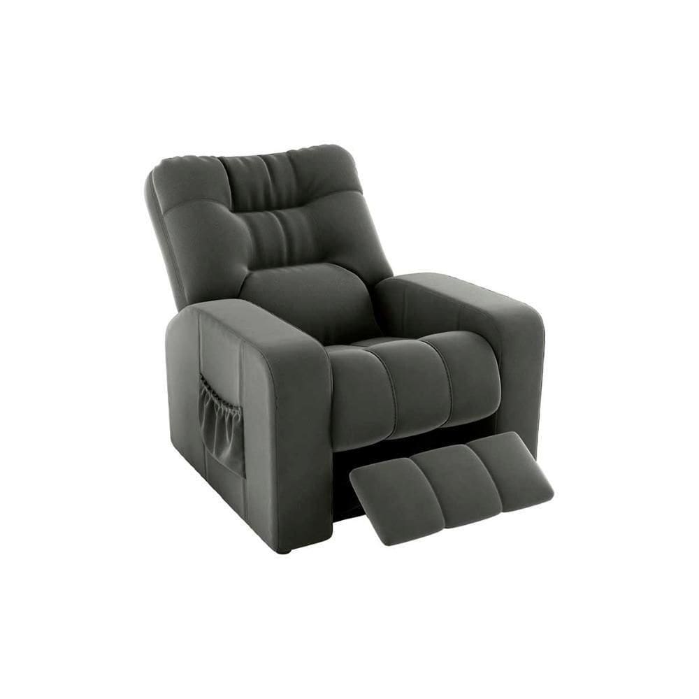 Poltrona Do Papai Reclinavel Para Descanço Azera Matrix Veludo Cinza