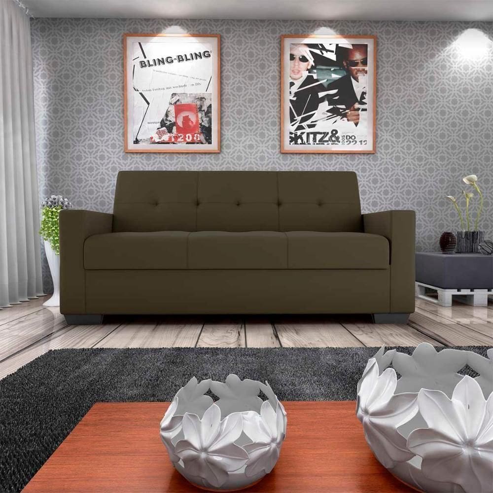Sofá Cama 3 Lugares Reclinável Casal Premium 2,03 Larg Lavinia Matrix Suede Capuccino