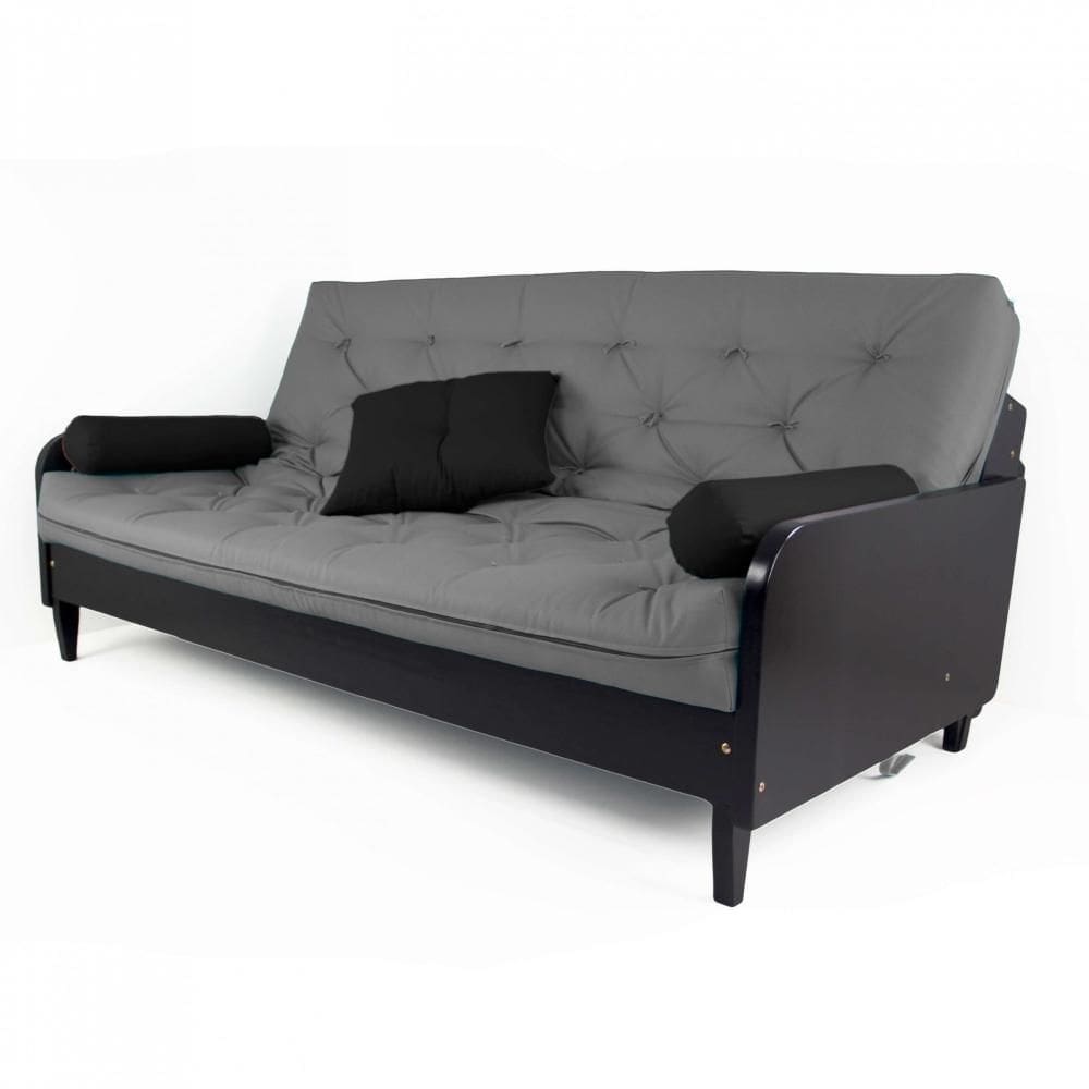 Sofá Cama Paris Cinza Madeira Nobre Preta