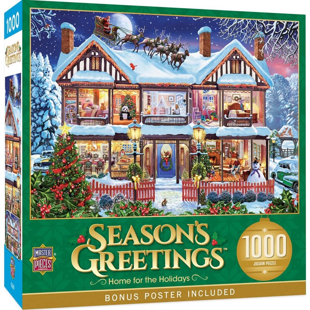 Obras-primas de quebra-cabeça Home For The Holidays 1000 peças
