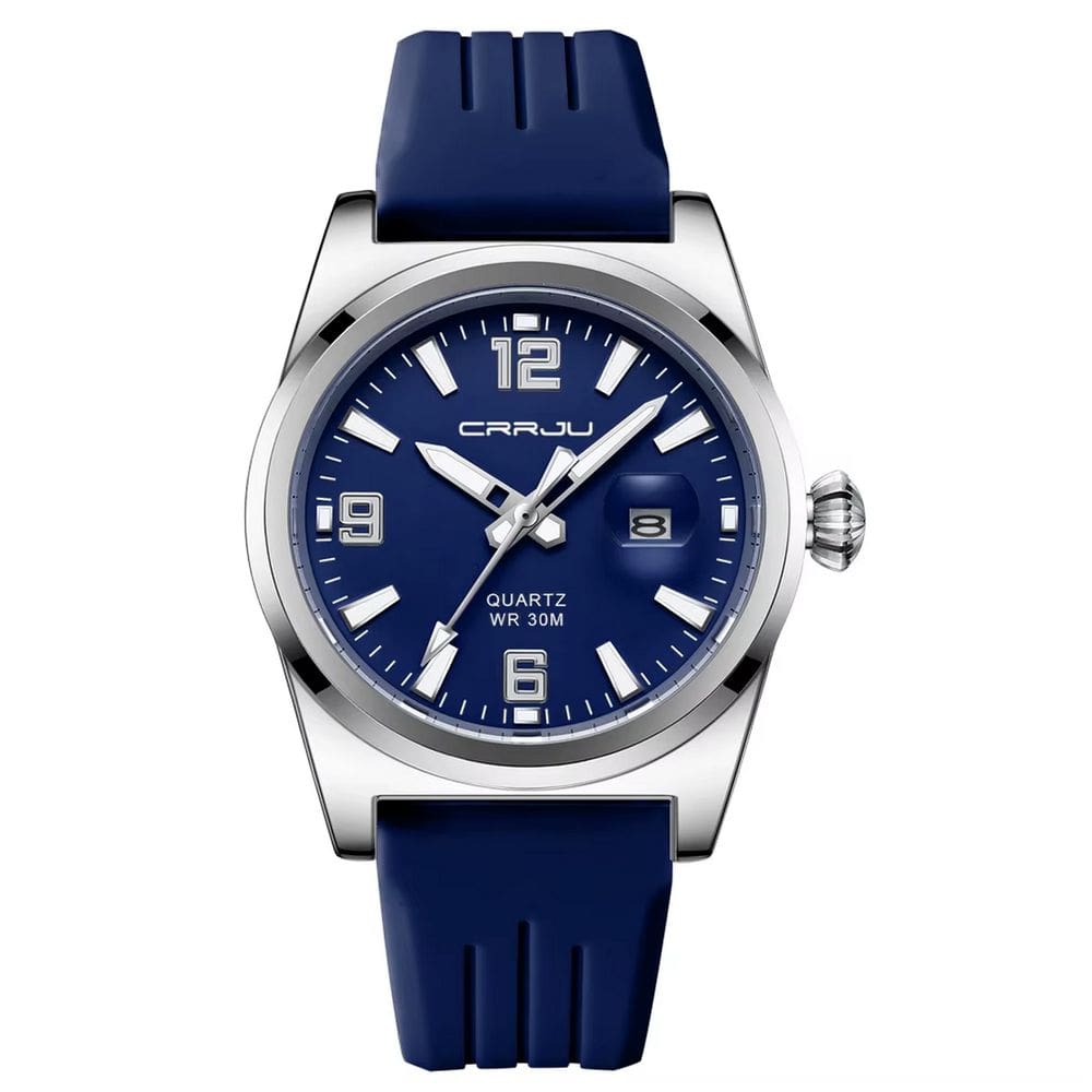 Relógio de pulso quartzo esportivo à prova d´agua pulseira silicone