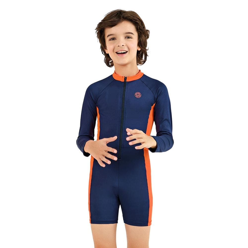 Macacão de Praia Tchibum Infantil Proteção UV Marinho Kamylus