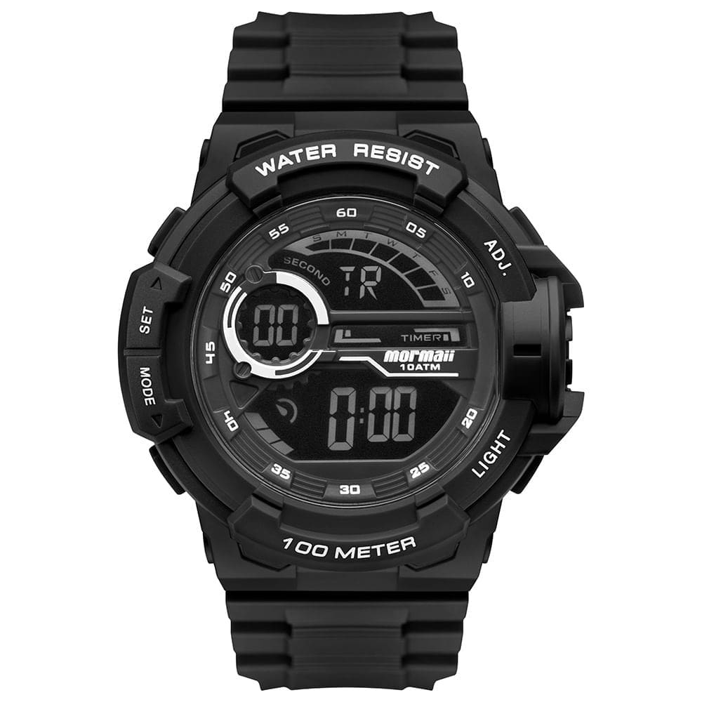 Relógio MORMAII masculino digital preto branco MO3660AB/8P