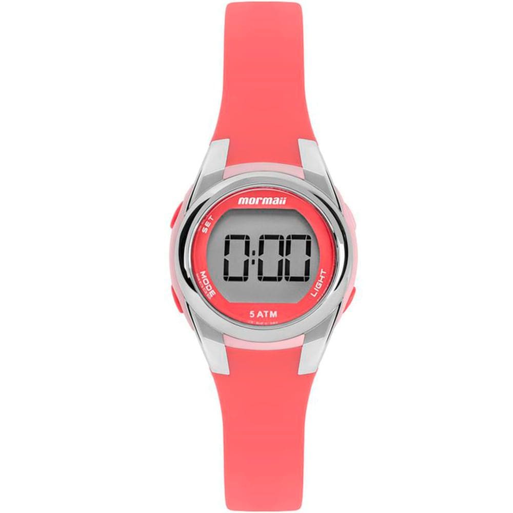 Relógio MORMAII feminino digital rosa MO0950/8T