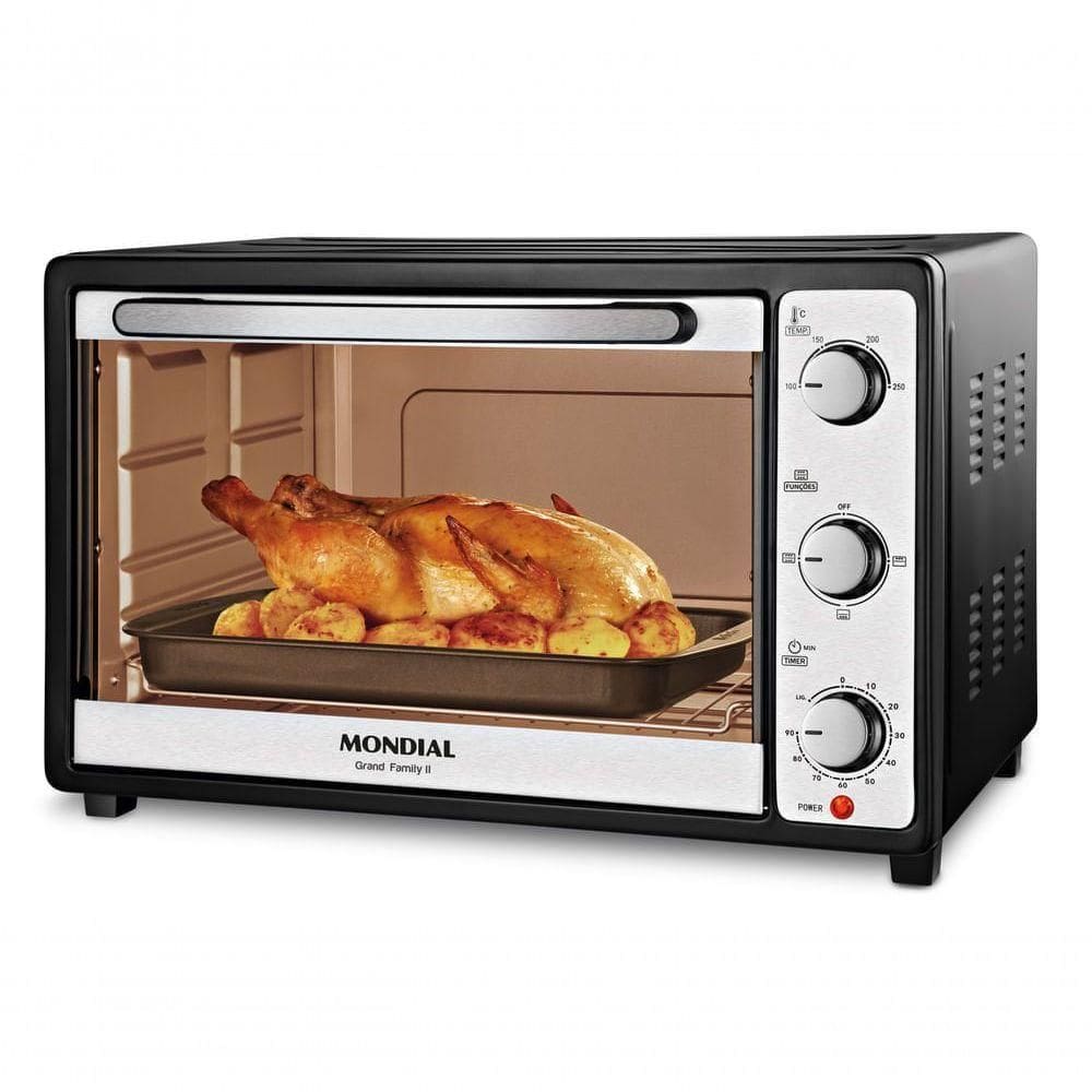 Forno Elétrico 52L Grand Family II Mondial Preto/inox 1800W FRN-52-B 220V