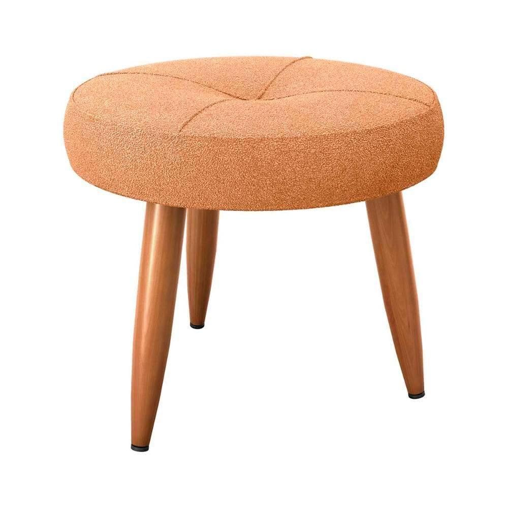 Puff Baixo Decorativo Para Descanço Havana Matrix Boucle Mostarda