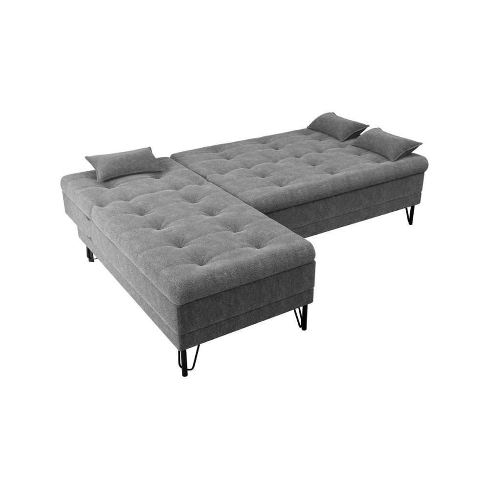Sofá Cama 3 Lugares Com Chass Casal Luxo Premium Nice Matrix Boucle Bege