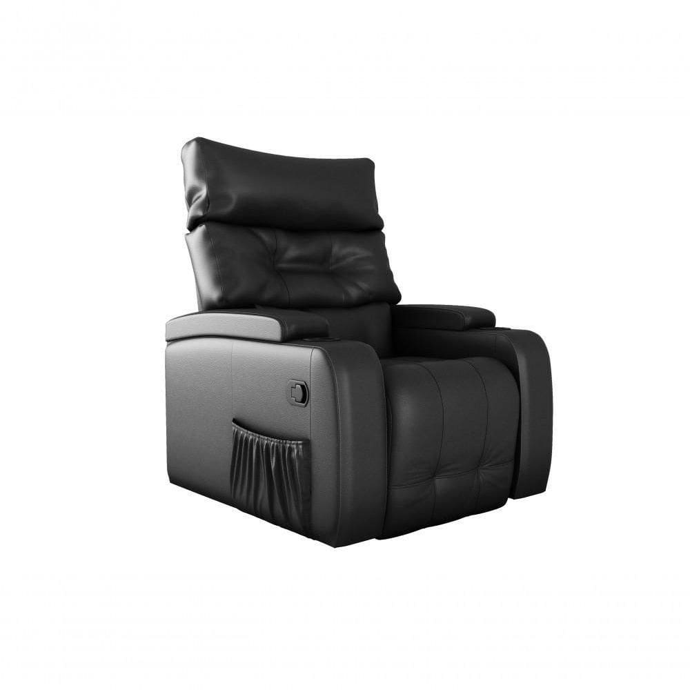 Poltrona Do Papai Reclinável E Giratória Luxo Premium Commander Matrix Sintetico Preto