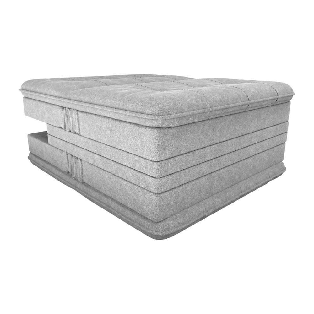 Sofá Cama 3 Lugares Reclinável Casal Premium 1,90 Larg Pietra Matrix Boucle Cinza