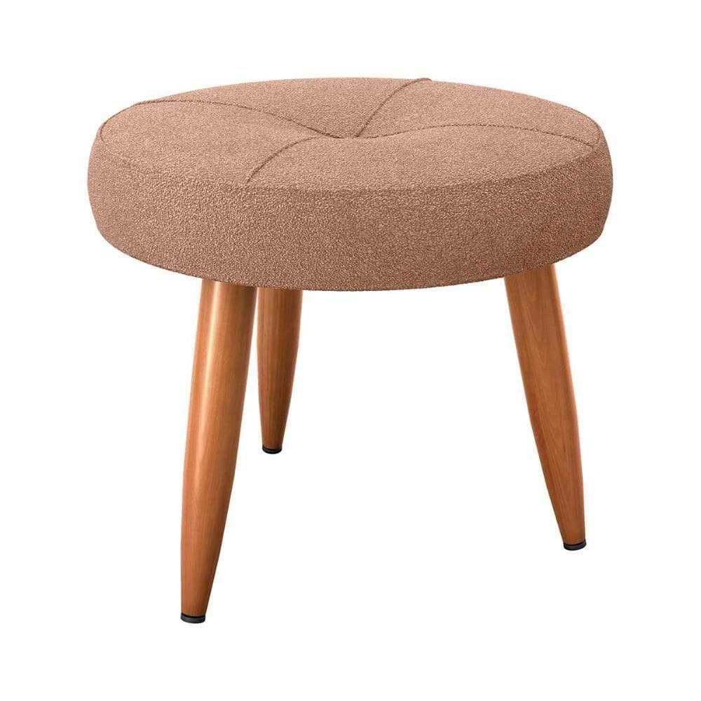 Puff Baixo Decorativo Para Descanço Havana Matrix Boucle Marrom