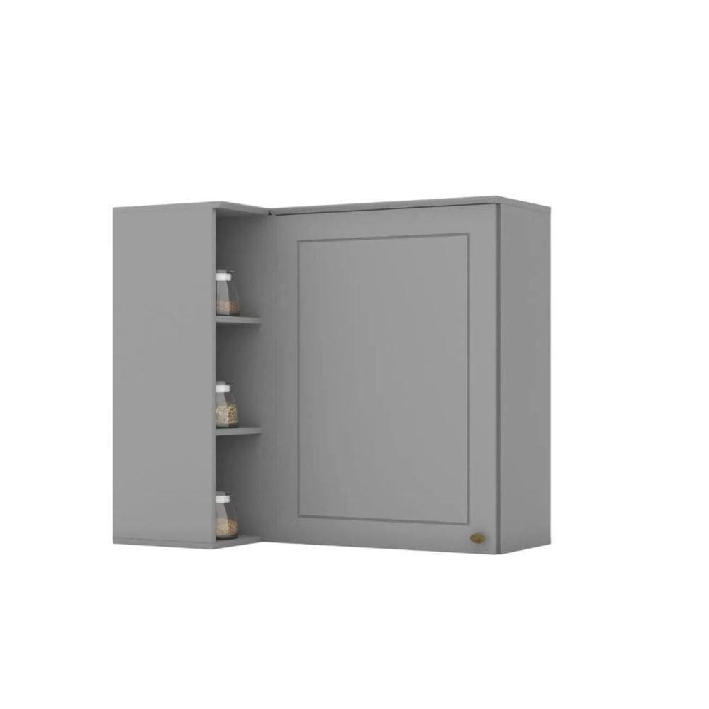 Armário Henn Americana Canto Reto 1 Porta Cinza