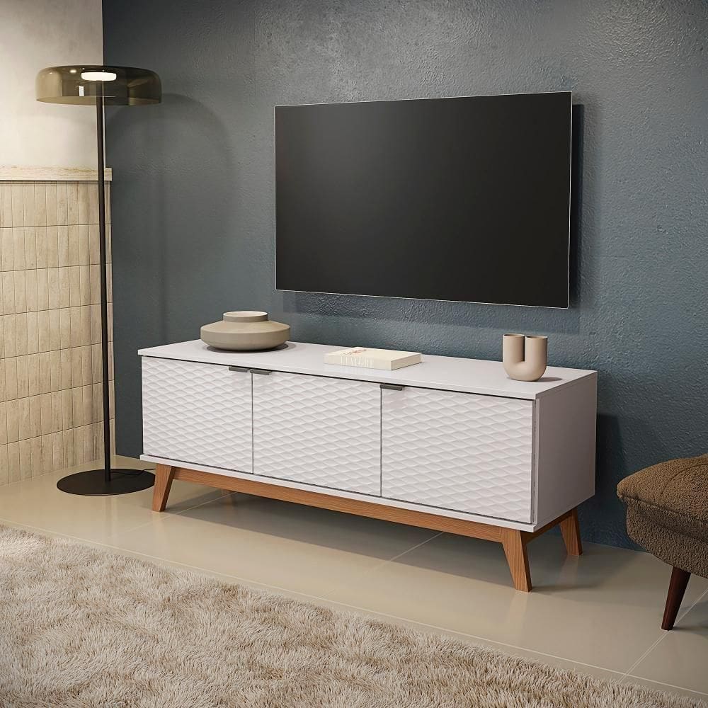 Rack Kappesberg 3 Portas 3d Branco 136cm