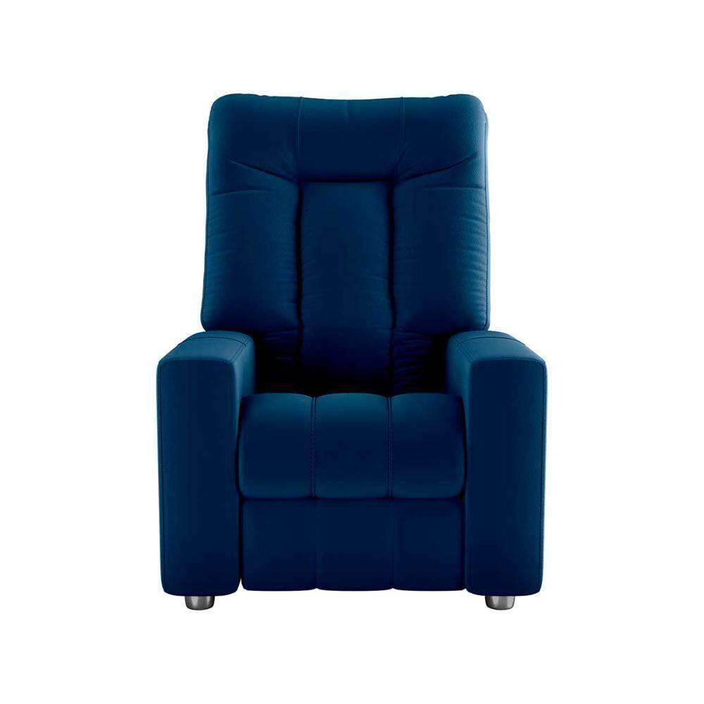Poltrona Do Papai Reclinável Pallas Matrix Veludo Azul