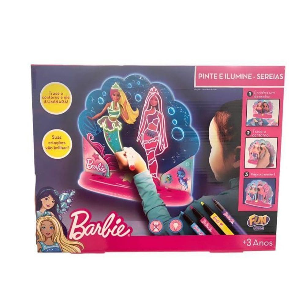 Kit Barbie - Pinte e Ilumine - Sereias START - Fun