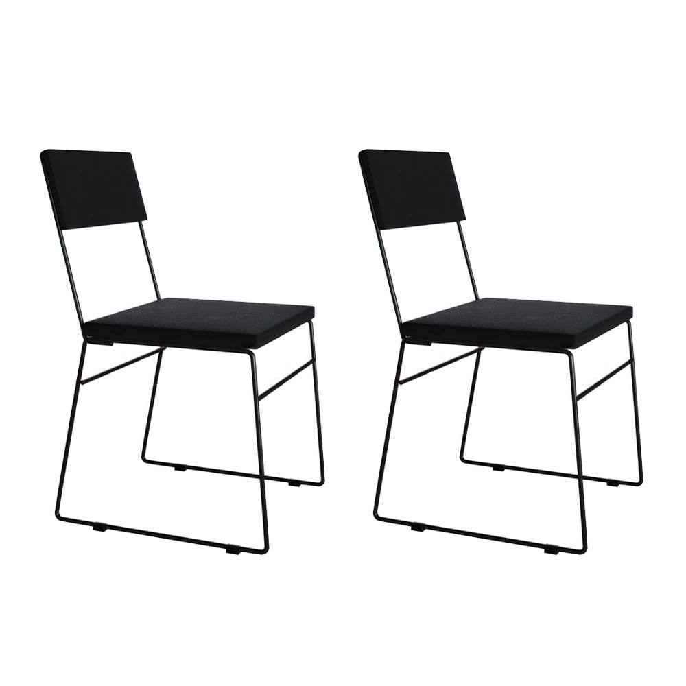 Kit 2 Cadeiras de Jantar Málaga Assento Veludo Preto