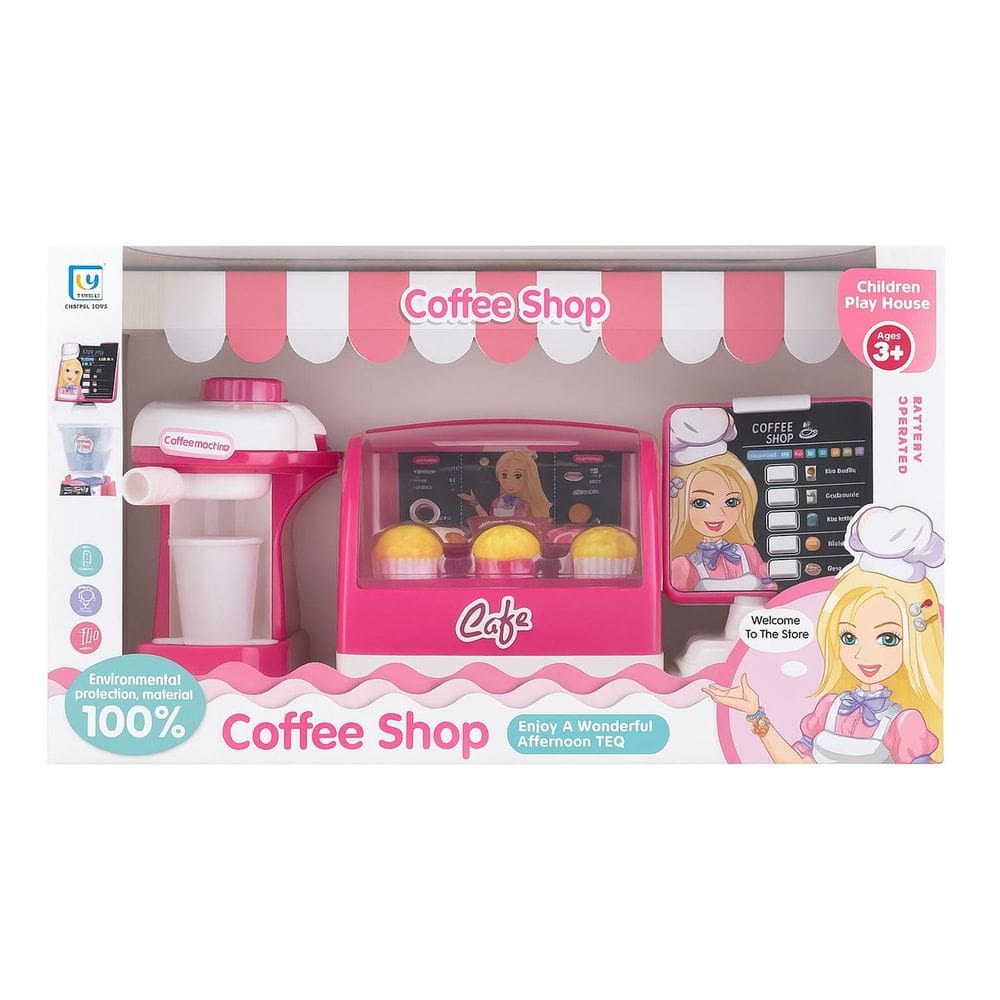 Cafeteria Infantil com Máquina Brinquedo Infantil Coffee Shop - Rosa