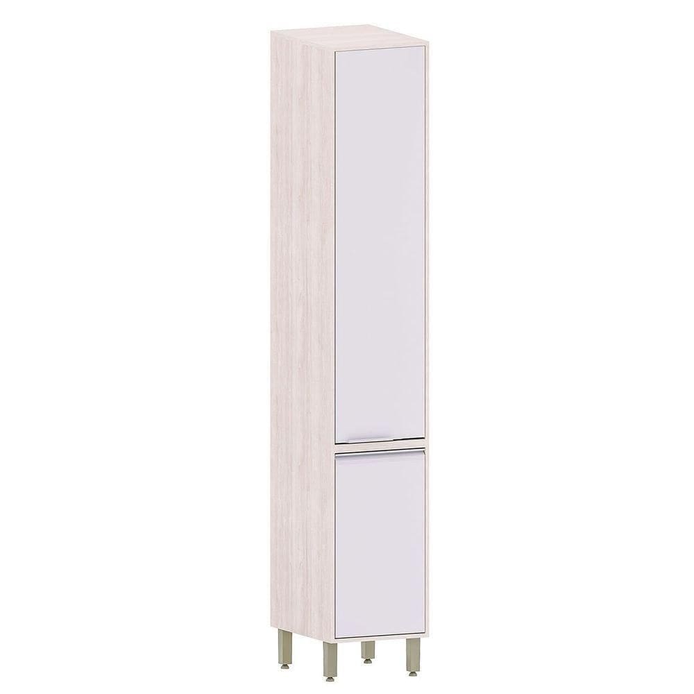 Paneleiro Alto Para Cozinha 40 Cm 2 Portas Atenas Cinza Cristal