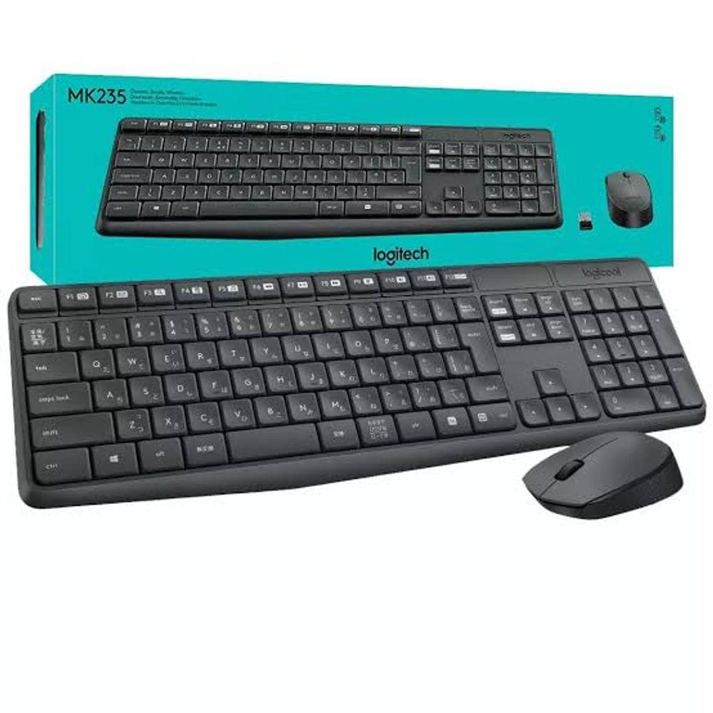 Kit Teclado E Mouse Sem Fio Logitech Mk235 Português Brasil