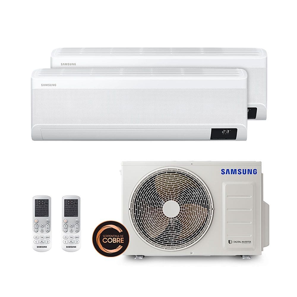 Ar Condicionado Multi Split Inverter Windfree Samsung 18.000 BTUs (1 Evap 9.000 e 1 Evap 12.000) Quente/Frio 220V Monofásico