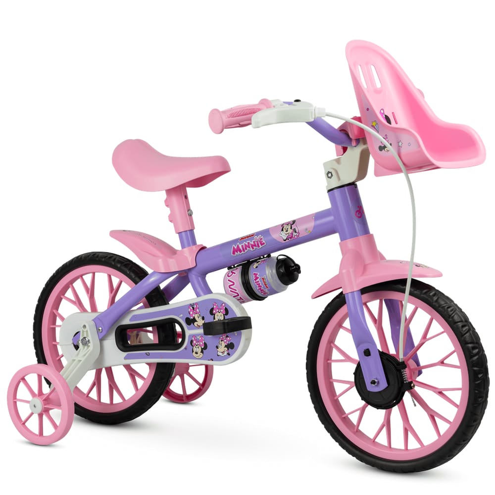 Bicicleta Infantil Nathor Aro 12 Minnie Rosa