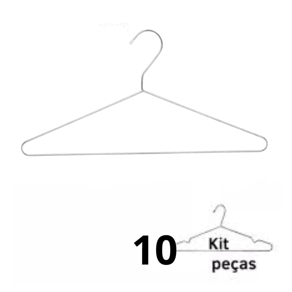 Cabide Infantil Sem cava em Aço Cromado - Para Roupas de Crianças