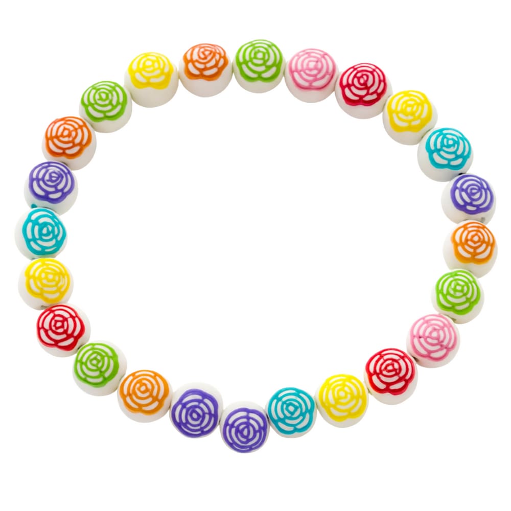 Pulseira Erê Coloridas Rosas em Relevo Color 10 mm