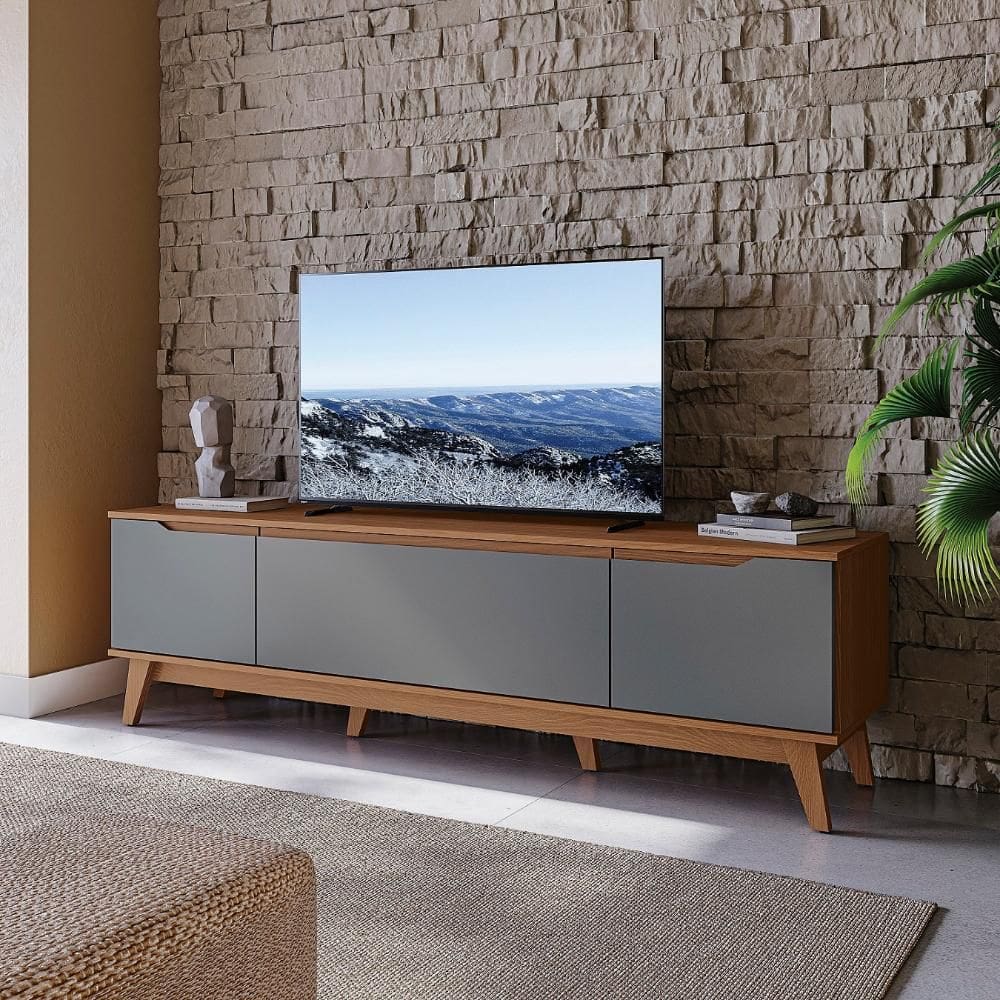 Rack Kappesberg 3 Portas Canela/grafite 180cm