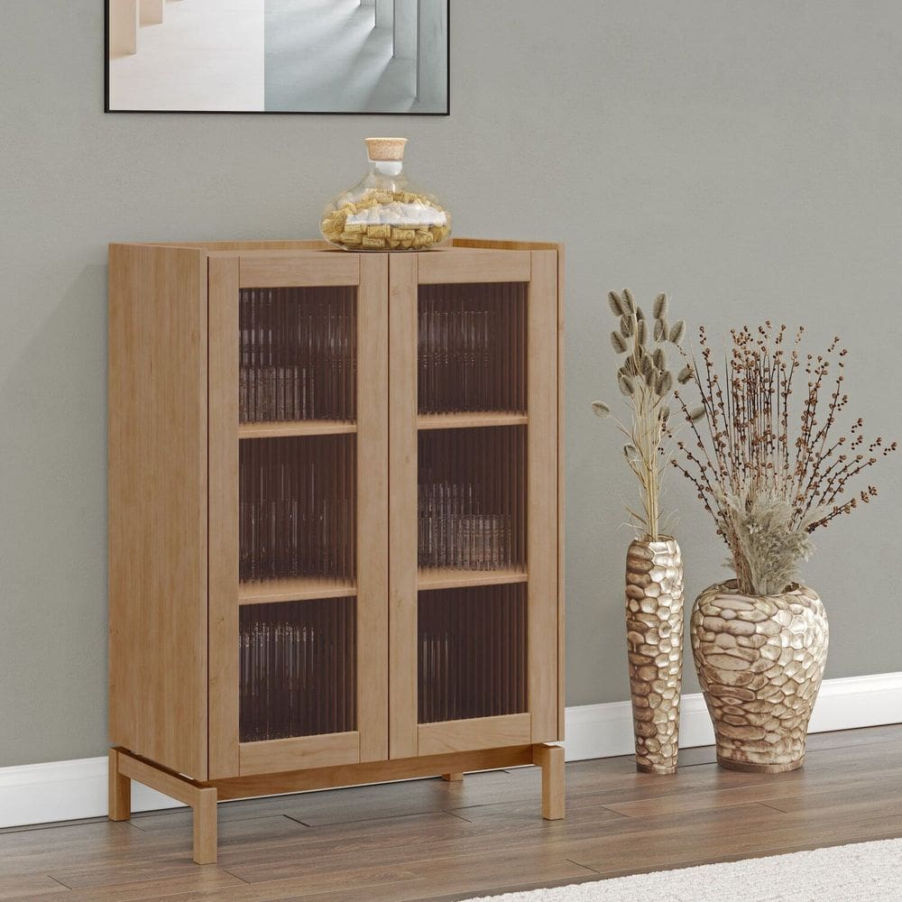 Cristaleira 2 Portas 115,5x80cm em Madeira Maciça Barcelona Tauari