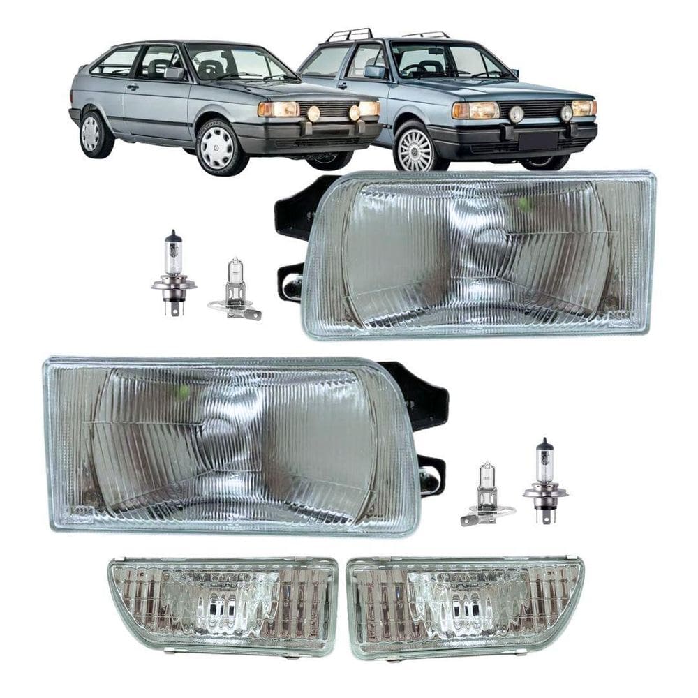 Kit Farol E Milha Para Gol Parati Quadrado G1 91 A 95 Vidro