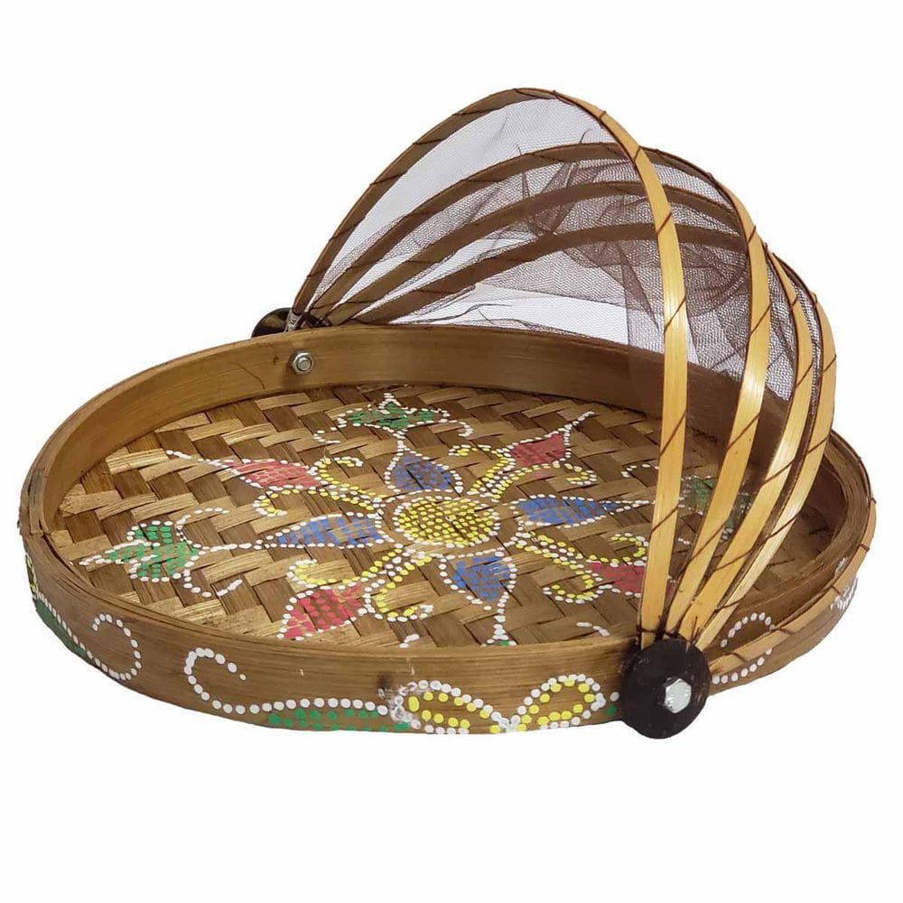 Cesto De Pão Bambu Redondo Caramelo 24.5Cm