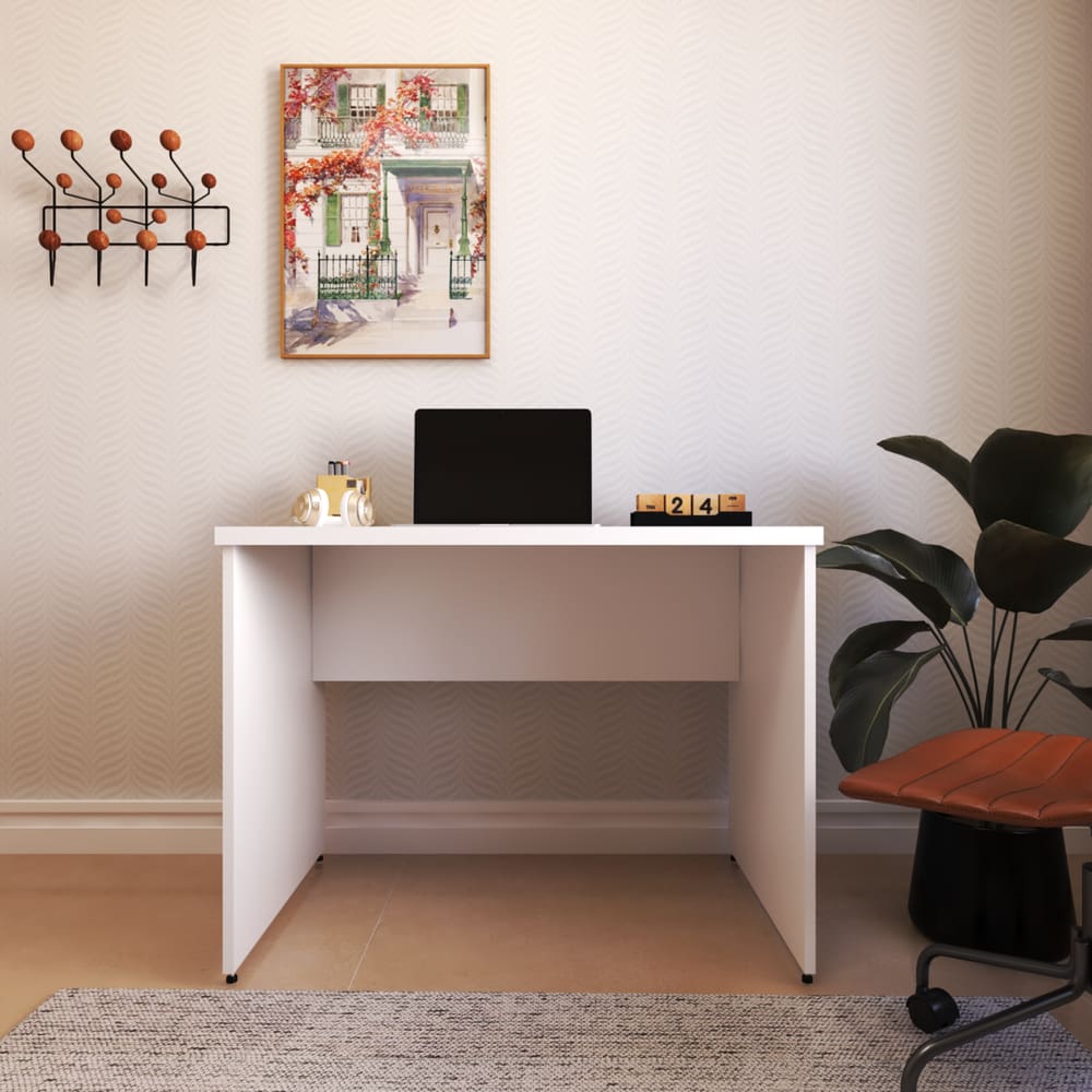 Mesa para Escritório 80cmx60cm Branco/Preto