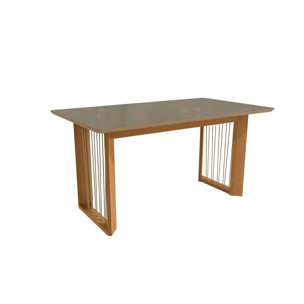 Mesa Eva para Sala de Jantar Premium Freijo/Bronze