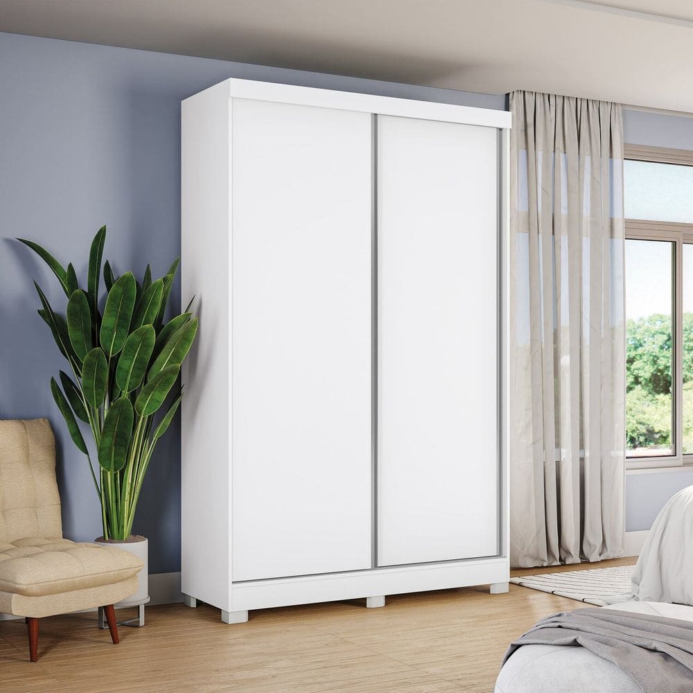 Guarda-roupa Solteiro 2 Portas Dormitório Open Branco