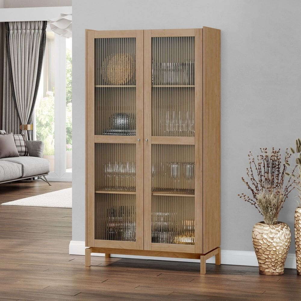 Cristaleira 190cm 2 Portas Madeira Maciça Barcelona Tauari