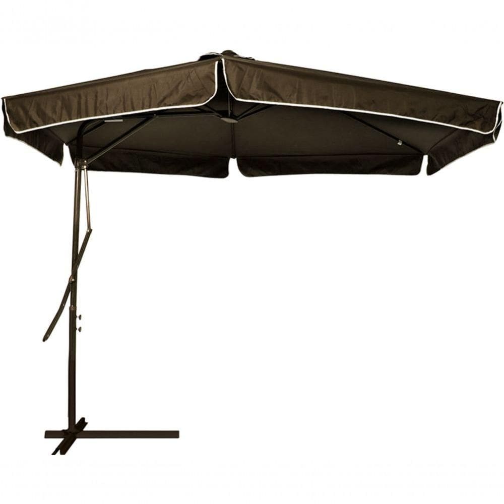 Ombrellone Suspenso Regulável Alavanca Marrom 3,00 Metros