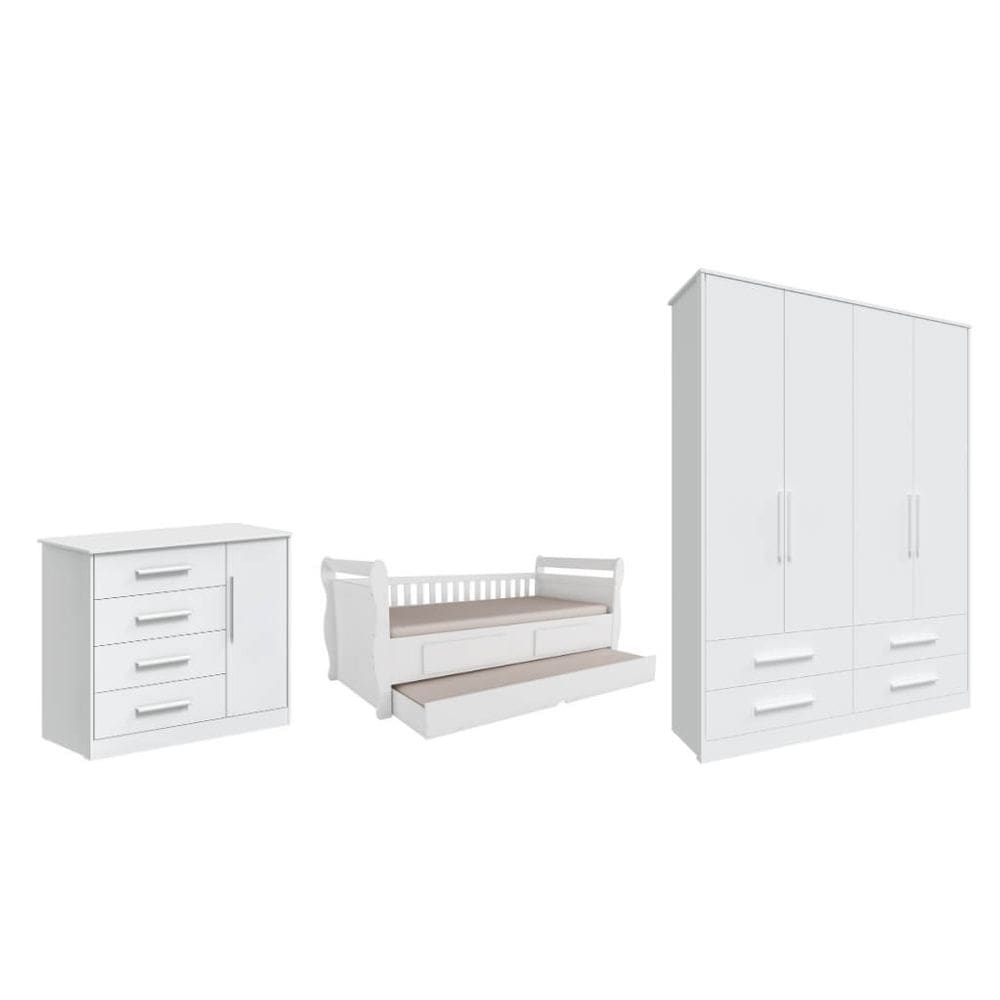 Quarto Infantil Completo MDF PL Dorabelly Maria Charlo Com Cama