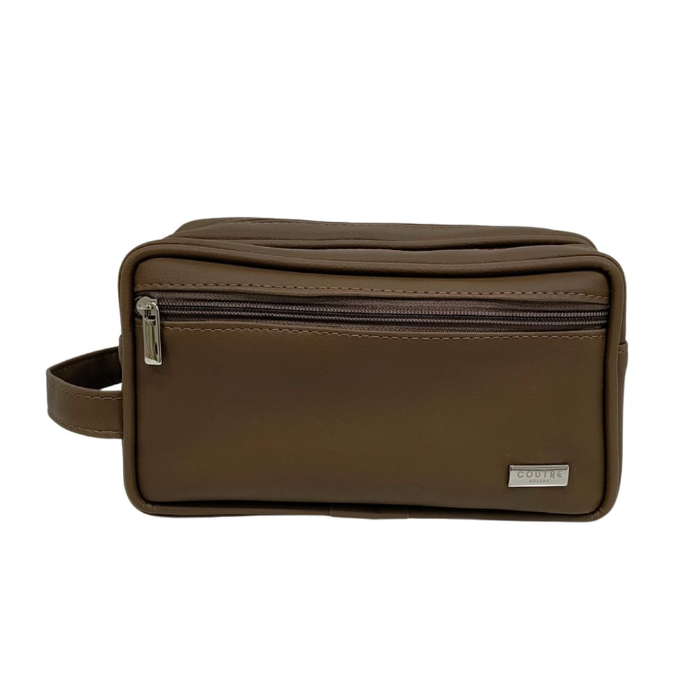 Necessaire Dupla Personalizada Cor Marrom - Coutre Bolsas