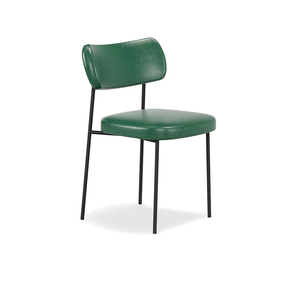 Cadeira Stela de Jantar Couro Sintetíco Verde - Vallisa Decor