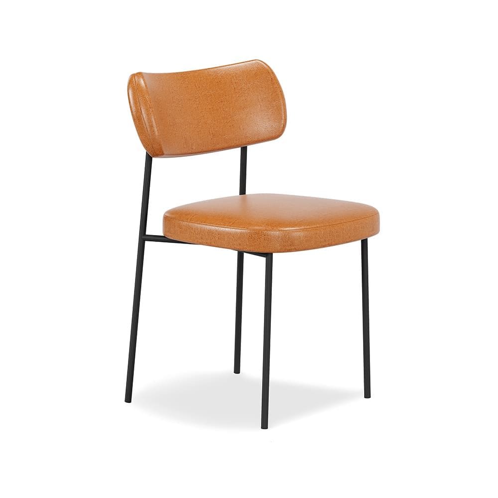 Cadeira Stela de Jantar Couro Sintetíco Whisky - Vallisa Decor