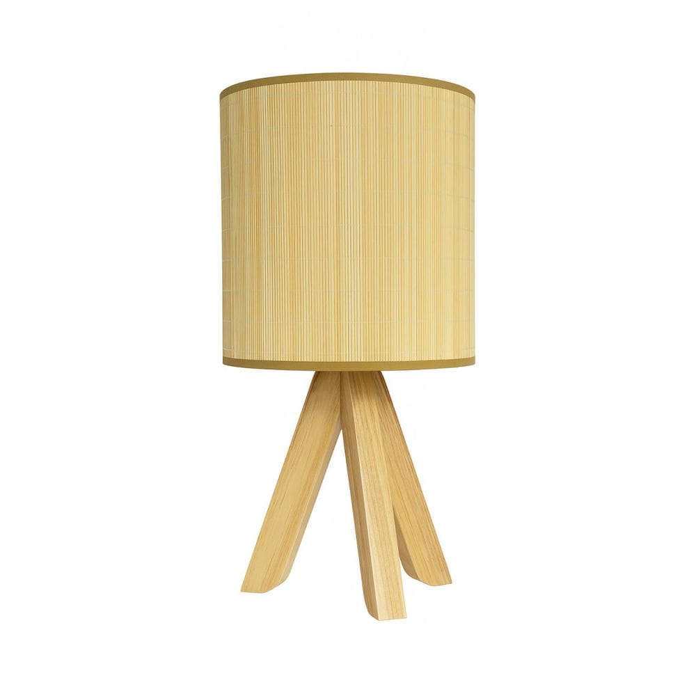 Abajur Decorativo em Bambu Natural para Mesa 36x20cm
