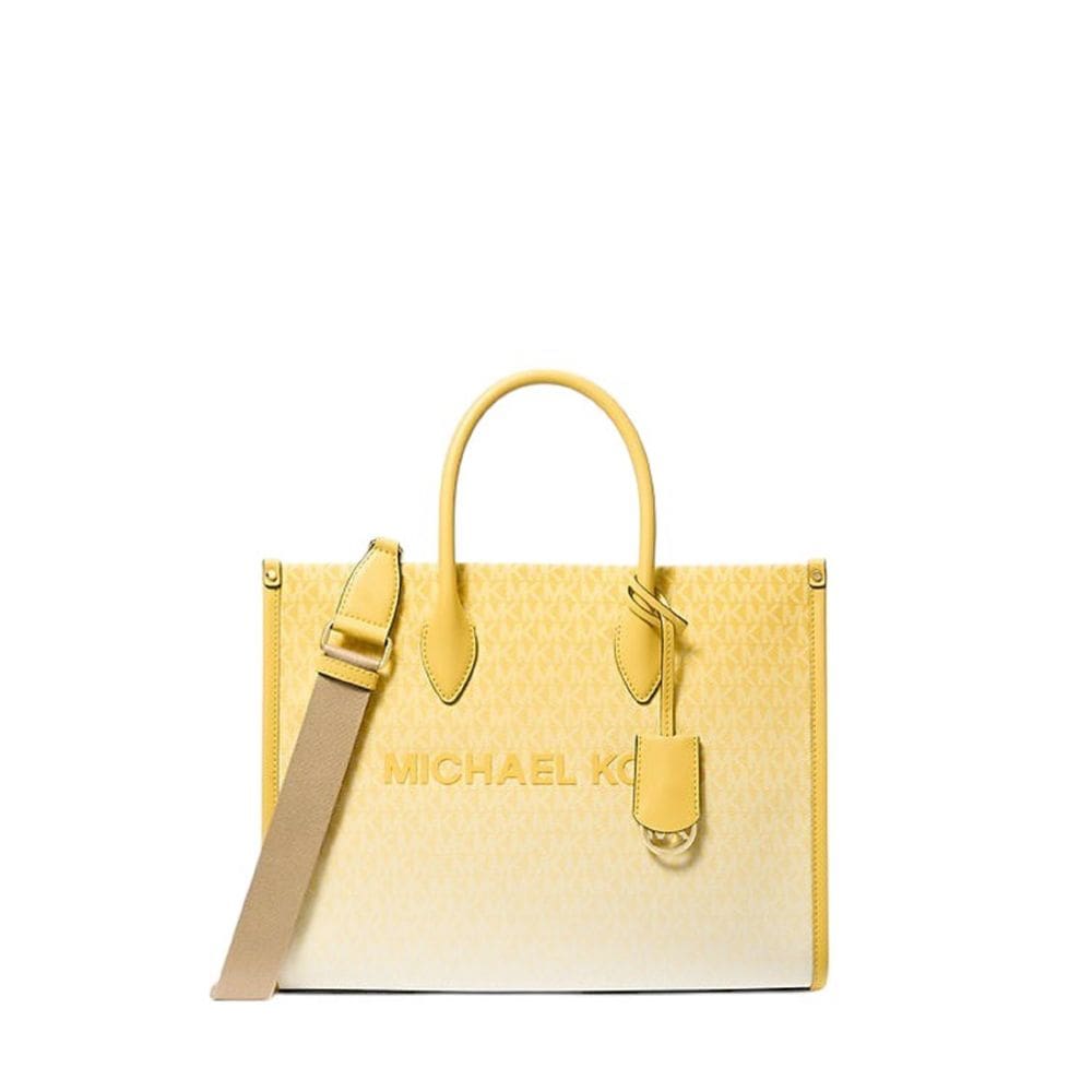 Sacola Michael Kors Mirella com logotipo médio Daisy Yellow