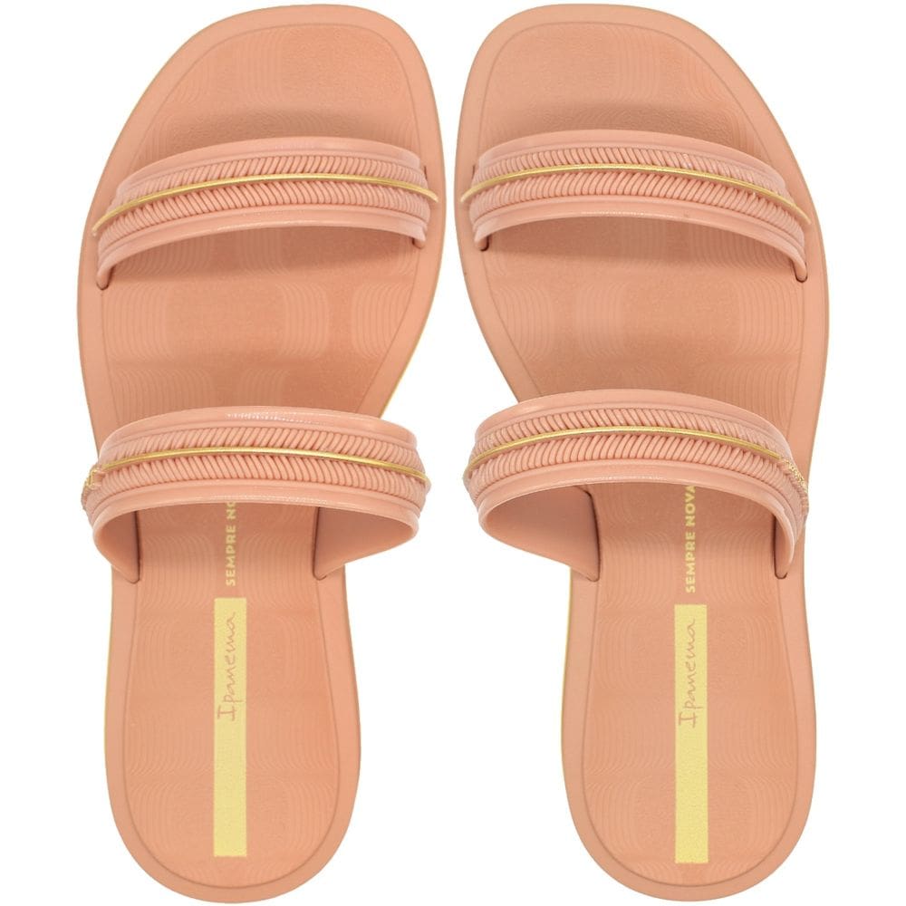 Tamanco Slide Ipanema Glow Slide Tiras Tramadas Friso Metalizado Feminino