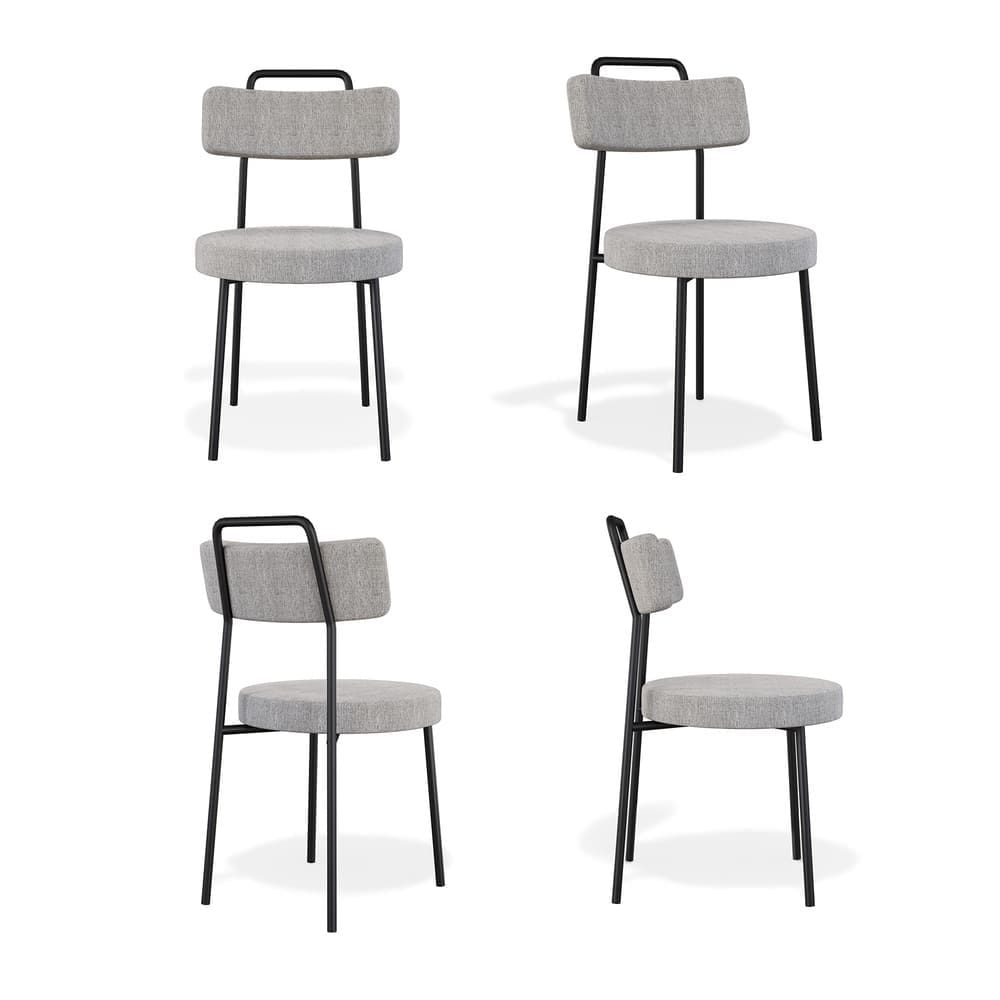 Kit 4 Cadeiras de Jantar Ster Linho Cinza - Vallisa Decor