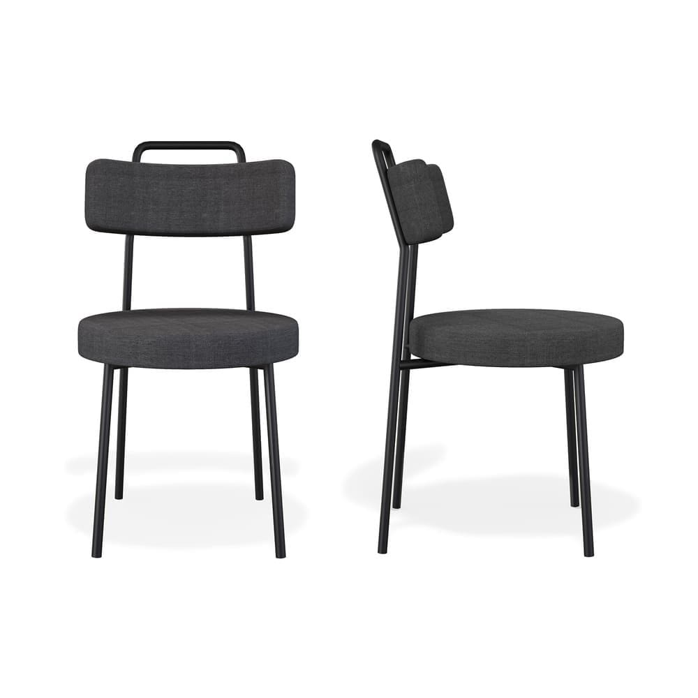 Kit 2 Cadeiras Ster com Design Elegante para Escritório Linho Grafite - Vallisa Decor