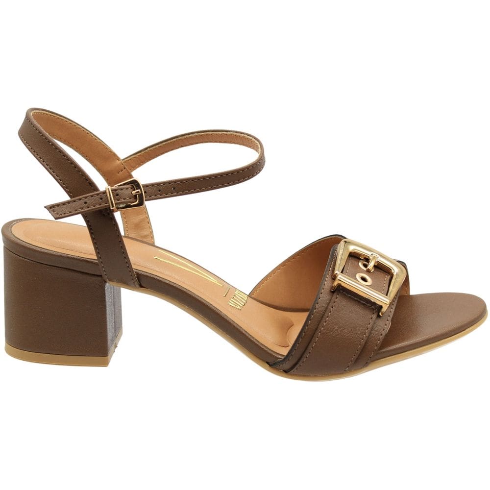 Sandália Salto Médio Vizzano Ornamento De Fivela Feminina