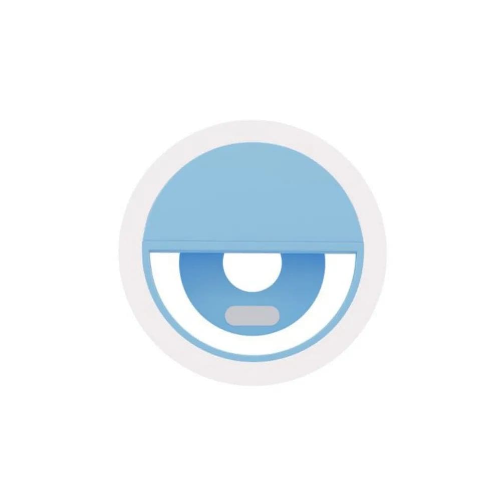 Selfie Ring Light Led Celular Clipe 3 Níveis Universal Azul
