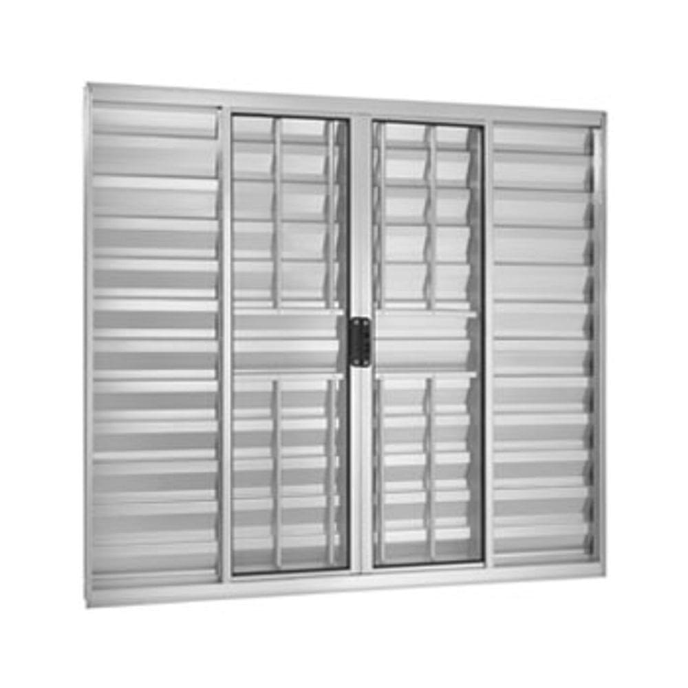 Veneziana 6 Folhas Aluminio Brilhante 1,00x1,50 C/grade