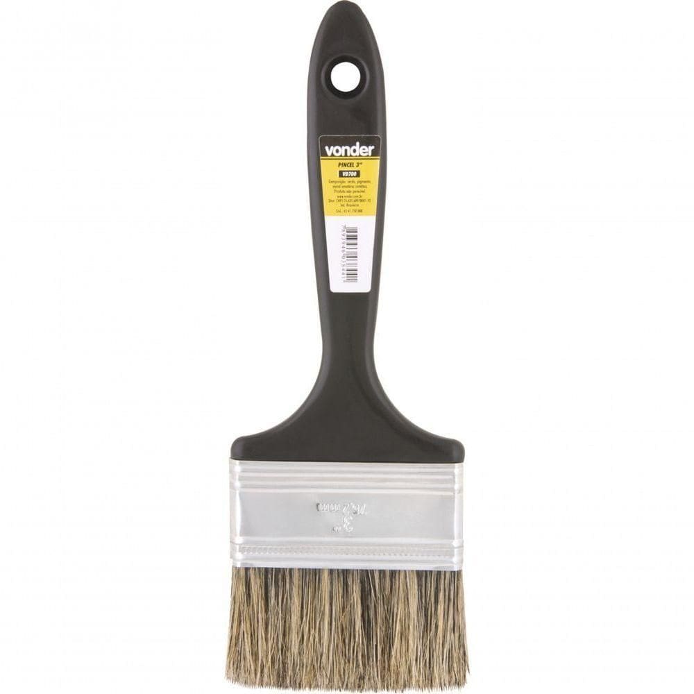 Pincel 2.1-2 Cerdas Gris Cabo Plástico Tintas Latéx E Vonder