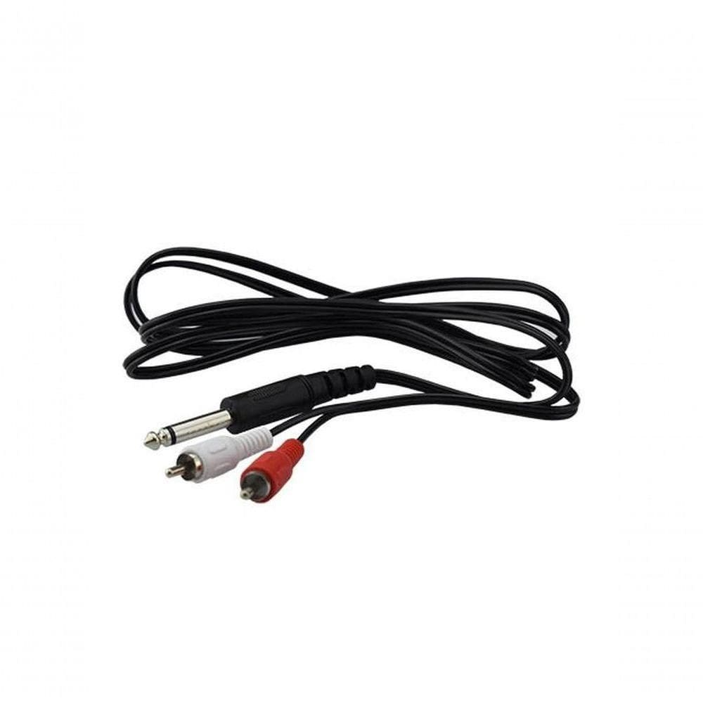 Cabo P10 Macho Mono Para 2 X Plug Rca Macho 1,8m